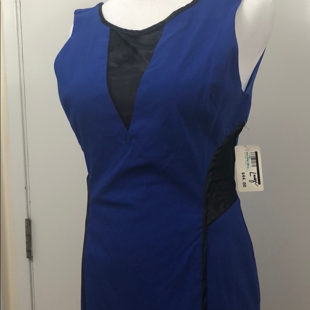 NWT Royal blue mesh insert dress